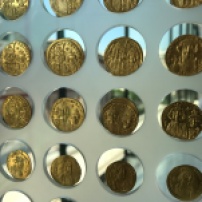 Golden coins found on the Acropolis.